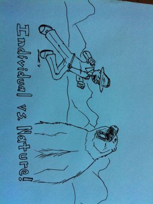 Teddy Roosevelt vs. a Bear.  This is the Platonic Form of Individual vs. Nature.