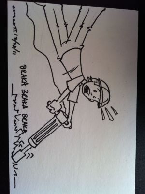 I always imagine anyone operating a jackhammer is dragged along behind it like this, Looney Tunes style.