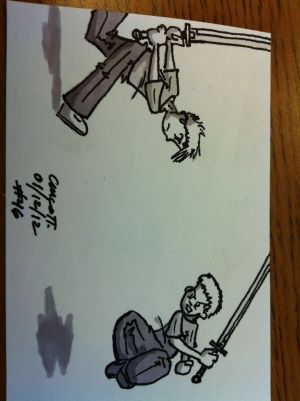 Jumpin' guy versus runnin' guy!