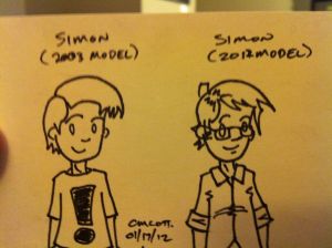 The hair's gotten weirder, I think, though considerably less poofy.